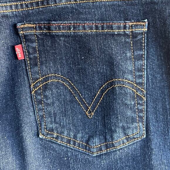 Levis Size 14P 34x28 515 Bootcut Stretch Jeans Mid-Rise 5-Pocket Dark Wash - Picture 9 of 13